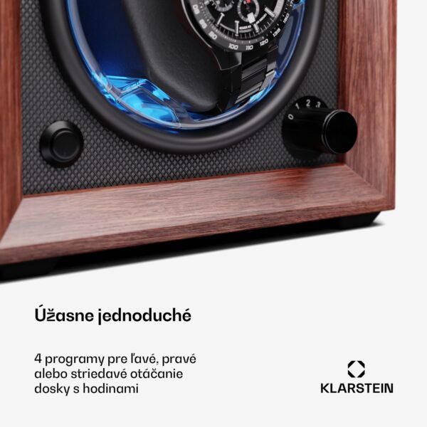 Klarstein Brienz 1, naťahovač hodiniek, 1 hodinky, 4 režimy, drevený vzhľad, modré vnútorné osvetlenie - Image 2