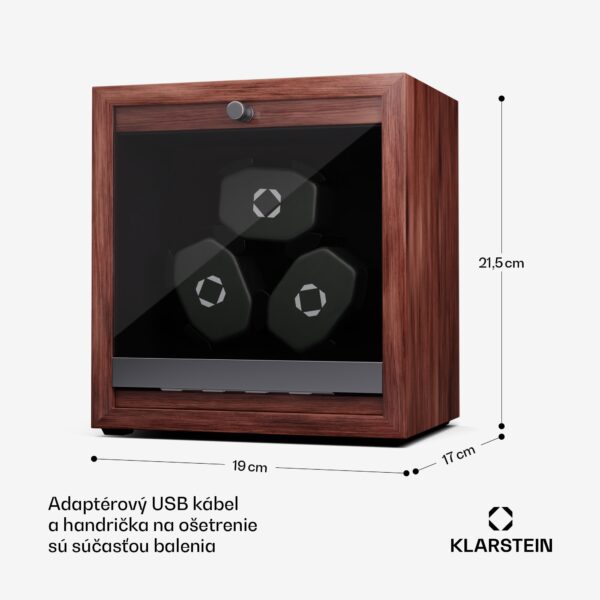 Klarstein Brienz 3, naťahovač hodiniek, 3 hodinky, 4 režimy, drevený vzhľad, modré vnútorné osvetlenie - Image 3
