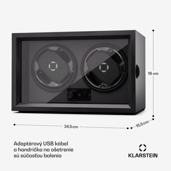 Klarstein Brienz 2, naťahovač hodiniek, 2 hodinky, 4 režimy, drevený vzhľad, modré vnútorné osvetlenie - Image 3