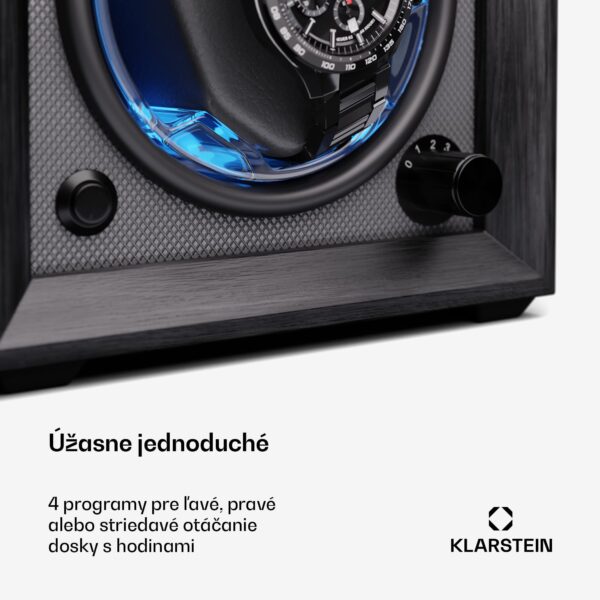 Klarstein Brienz 1, naťahovač hodiniek, 1 hodinky, 4 režimy, drevený vzhľad, modré vnútorné osvetlenie - Image 2