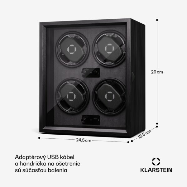 Klarstein Brienz 4, naťahovač hodiniek, 4 hodinky, 4 režimy, drevený vzhľad, modré vnútorné osvetlenie - Image 3