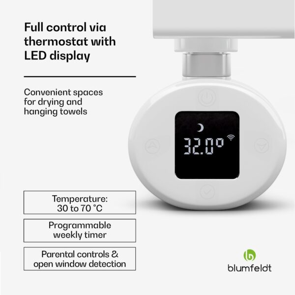 Blumfeldt Fairmont Smart, radiátor, 80 x 45 cm, 600 W - Image 2