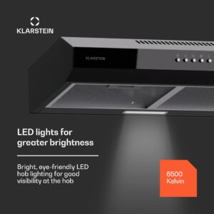 Klarstein Contempo 60, digestor, 60 cm, podskrinkový, 200 m³/h, LED, akryl, nehrdzavejúca oceľ