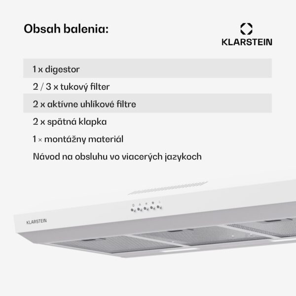 Klarstein Contempo 90, digestor, 90 cm, podskrinkový, 200 m³/h, LED, akryl, nehrdzavejúca oceľ - Image 3