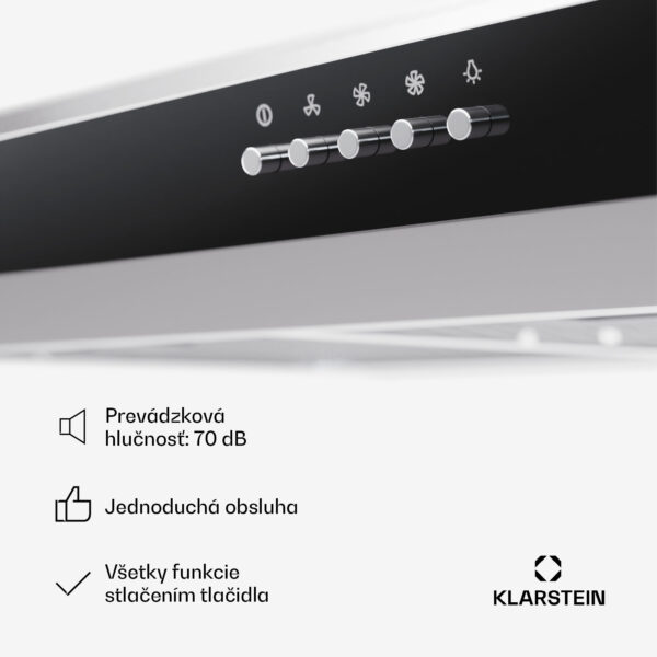 Klarstein Contempo 90, digestor, 90 cm, podskrinkový, 200 m³/h, LED, akryl, nehrdzavejúca oceľ - Image 2