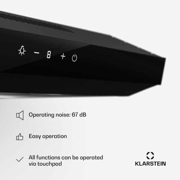 Klarstein Contempo Neo, digestor, podskrinkový, recirkulácia, 175 m³/h, SenseControl, integrované dotykové ovládanie, nehrdzavejúca oceľ / akrylátové sklo - Image 2