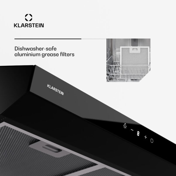 Klarstein Contempo Neo, digestor, podskrinkový, recirkulácia, 175 m³/h, SenseControl, integrované dotykové ovládanie, nehrdzavejúca oceľ / akrylátové sklo - Image 3