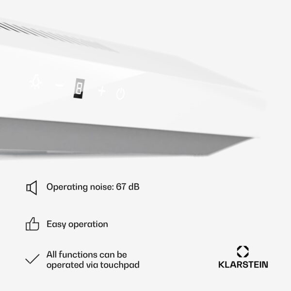Klarstein Contempo Neo, digestor, podskrinkový, recirkulácia, 175 m³/h, SenseControl, integrované dotykové ovládanie, nehrdzavejúca oceľ / akrylové sklo - Image 2