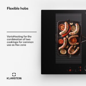 Klarstein Delicatessa 70 Flex, vstavaná indukčná varná doska, 4 zóny, 7000 W, sklokeramika