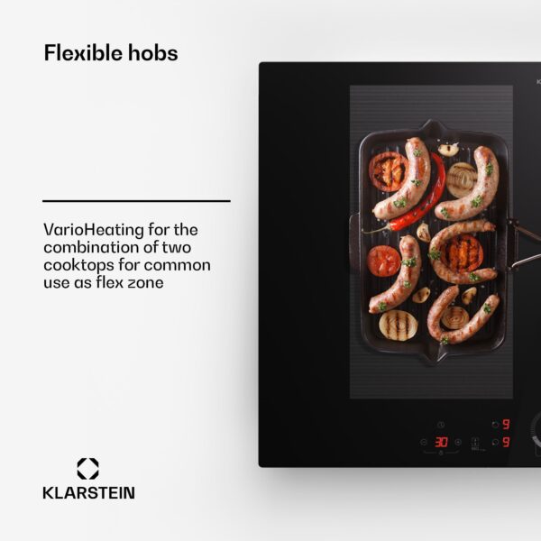 Klarstein Delicatessa 70 Hybrid, vstavaná indukčná varná doska, 4 zóny, 7000 W, sklokeramika