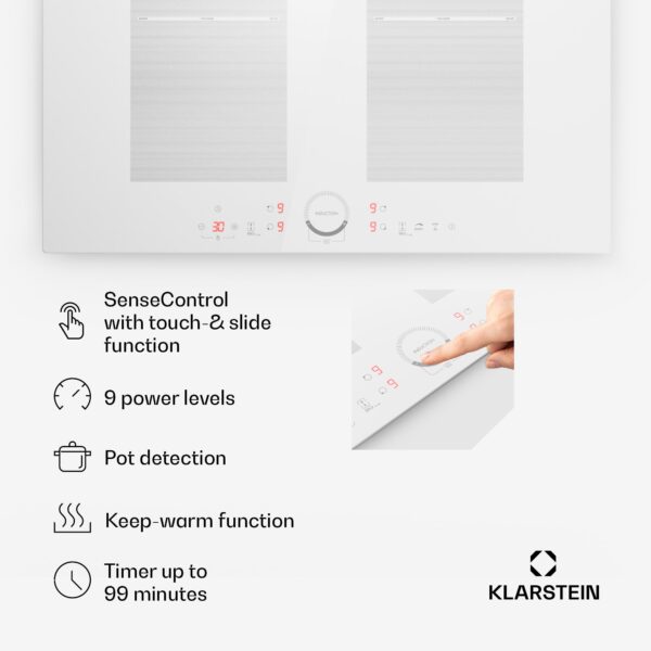 Klarstein Delicatessa 70 Flex, vstavaná indukčná varná doska, 4 zóny, 7000 W, sklokeramika - Image 3