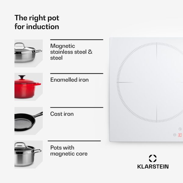 Klarstein Delicatessa 80, vstavaná indukčná varná doska, 3 zóny, 6000 W, Paella zóna, sklokeramika - Image 3