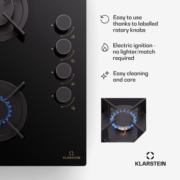 Klarstein Goldflame 4, plynová varná doska, 4 horáky - Image 2