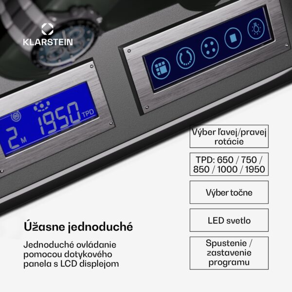 Klarstein Verdon 8, naťahovač hodiniek, na 8 hodiniek, 3 režimy, 5 rýchlostí, LED, diaľkové ovládanie - Image 2