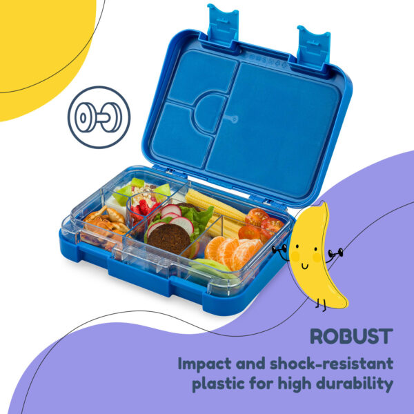Klarstein junior Lunchbox, 6 priehradiek, 21,3 x 15 x 4,5 cm, bez BPA - Image 3
