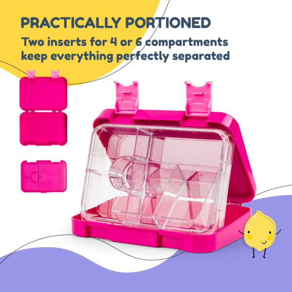 Klarstein junior Lunchbox, 6 priehradiek, 21,3 x 15 x 4,5 cm, bez BPA