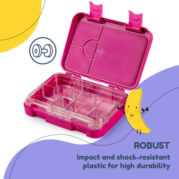 Klarstein junior Lunchbox, 6 priehradiek, 21,3 x 15 x 4,5 cm, bez BPA - Image 3