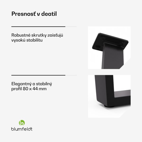Blumfeldt Ayr Table Legs, Nohy stola 82 x 72 cm, kov - Image 2