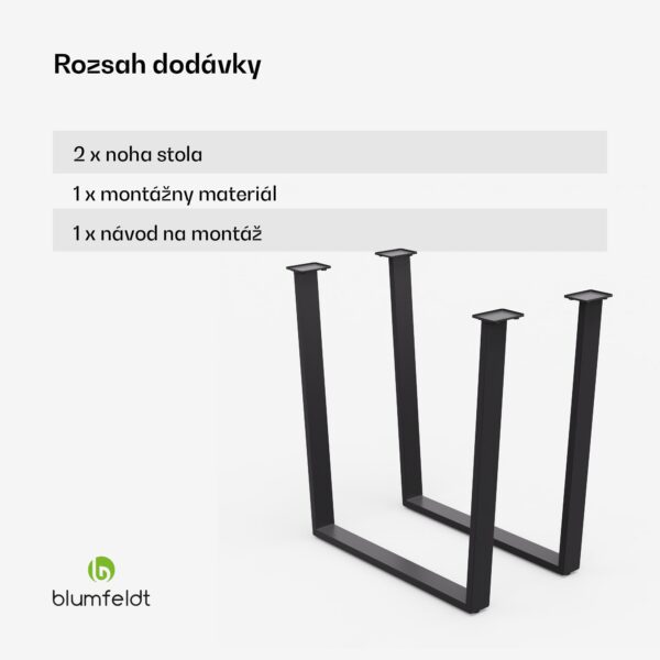 Blumfeldt Ayr Table Legs, Nohy stola 82 x 72 cm, kov - Image 3