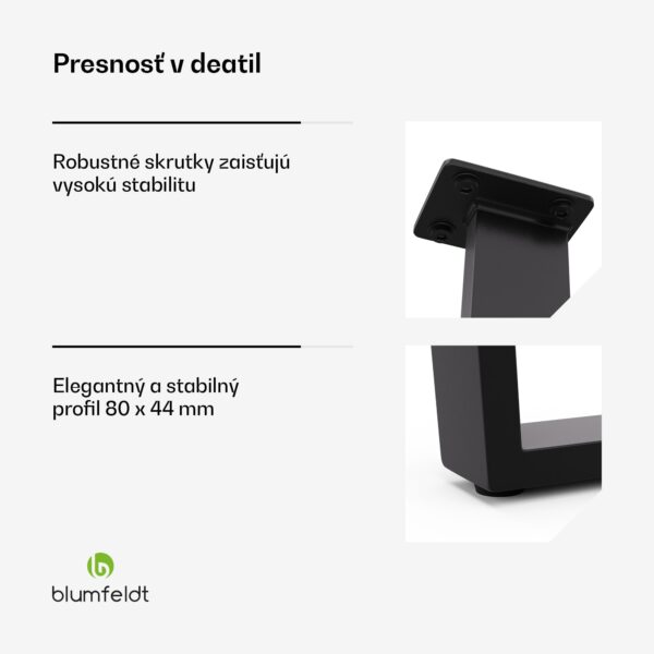 Blumfeldt Ayr Table Legs, Nohy stola 72 x 72 cm, kov - Image 2