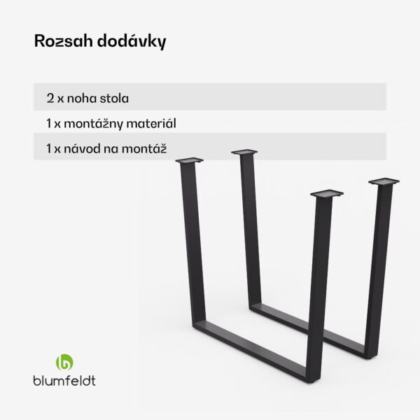 Blumfeldt Ayr Table Legs, Nohy stola 72 x 72 cm, kov - Image 3