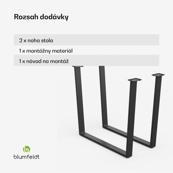 Blumfeldt Ayr Table Legs, Nohy stola 62 x 72 cm, kov - Image 3
