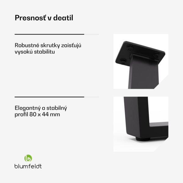 Blumfeldt Ayr Table Legs, Nohy stola 62 x 43 cm, kov - Image 2