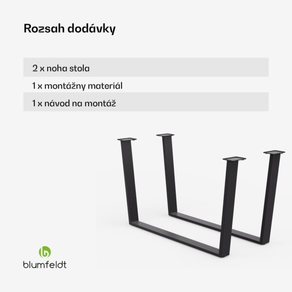 Blumfeldt Ayr Table Legs, Nohy stola 62 x 43 cm, kov - Image 3