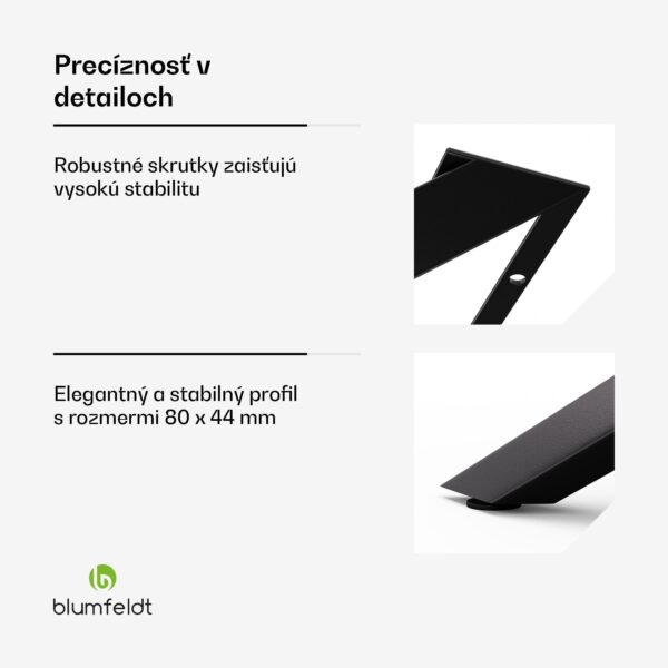 Blumfeldt Clydebank Dining Legs nohy stola| 71 x 60 x 90 cm (VxŠxH), kov - Image 2