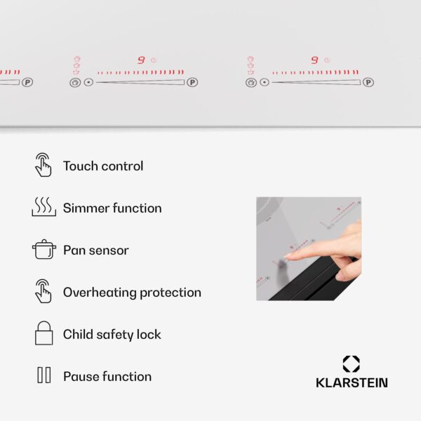 Klarstein Masterzone 90 Flex, indukčná varná doska, max. 12 600 W, vstavaná, 5 zón, 2 Flex zóny, technológia ThermoBoost, Smart Flex - Image 2