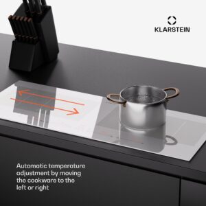 Klarstein Masterzone 90 Slim Flex, indukčná varná doska, max. 7200 W, vstavaná, 4 zóny, 2 Flex zóny, technológia ThermoBoost, Smart Flex