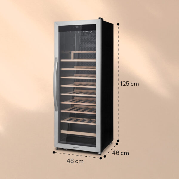Klarstein Vinamour 46 Uno, vinotéka, 155 l, 46 fliaš, 4-18°C, 1 zóna, nehrdzavejúca oceľ - Image 3
