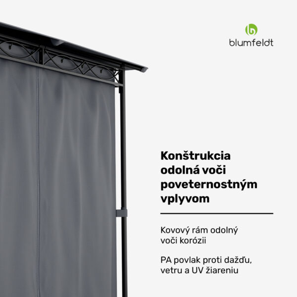 Blumfeldt Mondo, záhradný altánok, párty stan, oceľ, polyester, tmavosivý - Image 3