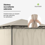 Blumfeldt Mondo, záhradný altánok, párty stan, 295 x 262 x 295, oceľ, polyester, béžový