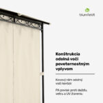 Blumfeldt Mondo, záhradný altánok, párty stan, 295 x 262 x 295, oceľ, polyester, béžový - Image 3