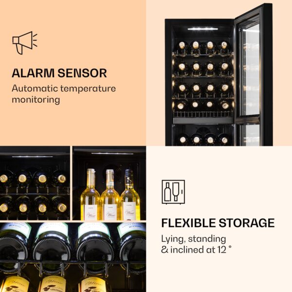Klarstein Bellevine Deux 39 Flex, vinotéka, 105 l, 39 fliaš, 2 zóny - Image 3