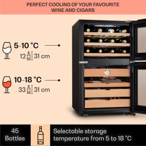 Klarstein El Dorado 108, humidor a chladnička na víno, 108 l, LED, dotykový displej