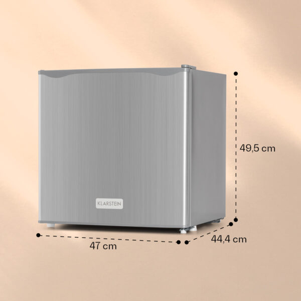 Klarstein CO2-50L1-SG, chladnička, 46 l, energet. trieda F, nehrdzavejúca oceľ, priehradka na ľad - Image 3
