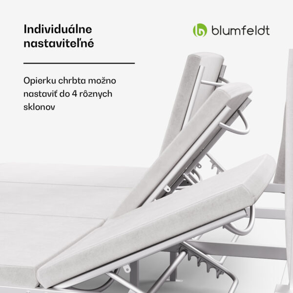 Blumfeldt Eremitage Triple trojité ležadlo, ochrana pred slnkom, až pre 3 osoby, hliníkový rám, odolné voči poveternostným vplyvom - Image 2