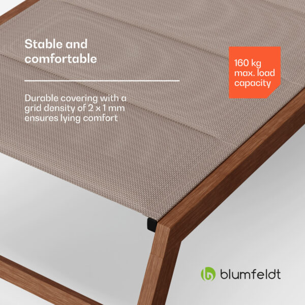 Blumfeldt Lounger Renazzo, lehátko, nosnosť 160 kg, 5-stupňové nastavenie, vodoodpudivé, jednoduché čistenie - Image 3