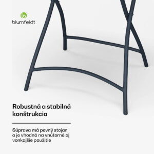 Blumfeldt RetroChic záhradný set, 1 stôl + 2 stoličky, 60 cm, skladacie, potiahnutý, odolný voči poveternostným vplyvom