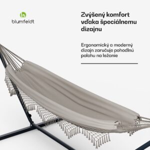 Blumfeldt SwayStation Boho hojdacia sieť, 400 x 116 cm, odolná proti poveternostným vplyvom, odolná proti hrdzi