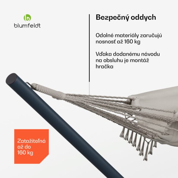 Blumfeldt SwayStation Boho hojdacia sieť, 400 x 116 cm, odolná proti poveternostným vplyvom, odolná proti hrdzi - Image 3