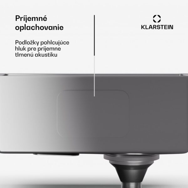 Klarstein TitanSteel Kuchynský drez 45 x 23 cm (DxŠ) s povrchom odolný voči hrdzi, poškriabaniu a teplu - Image 2
