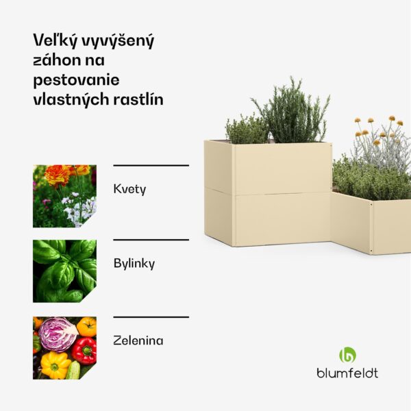 Blumfeldt Versagrow vyvýšený záhon s 12 modulmi, individuálny tvar, hrúbka 1 mm, nehrdzavejúca oceľ