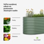 Blumfeldt High Grow, vyvýšený záhon, 160 x 80 x 80 cm, z vlnitého oceľového plechu, jednoduchá montáž, odolný voči hrdzi a mrazu