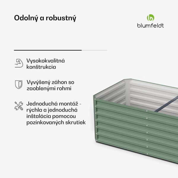 Blumfeldt High Grow Straight, vyvýšený záhon, 180 x 60 x 90 cm, z vlnitého oceľového plechu, jednoduchá montáž, odolný voči hrdzi a mrazu - Image 3