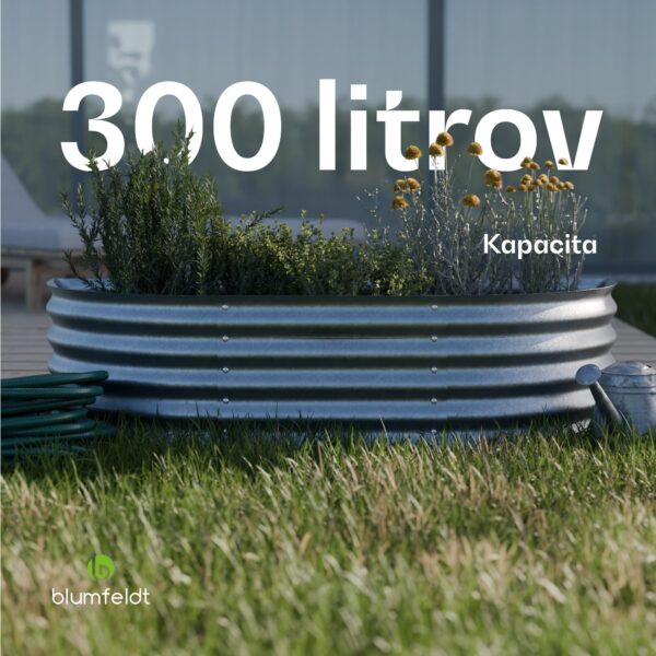Blumfeldt High Grow Extended, vzvýšený záhon, 150x43x60 cm, z vlnitého oceľového plechu, jednoduchá montáž, odolný voči hrdzi a mrazu - Image 2