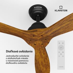 Klarstein Santa Elena 52" Smart, Ø 132 cm stropný ventilátor, 9 060 m³/h, lopatky z pravého dreva, 6 nastavení rýchlosti, diaľkové ovládanie