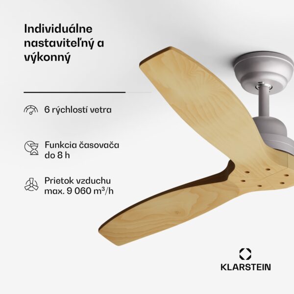 Klarstein Santa Elena Smart 52", Ø 132 cm stropný ventilátor, 9 060 m³/h, lopatky z pravého dreva, 6 nastavení rýchlosti, diaľkové ovládanie - Image 2